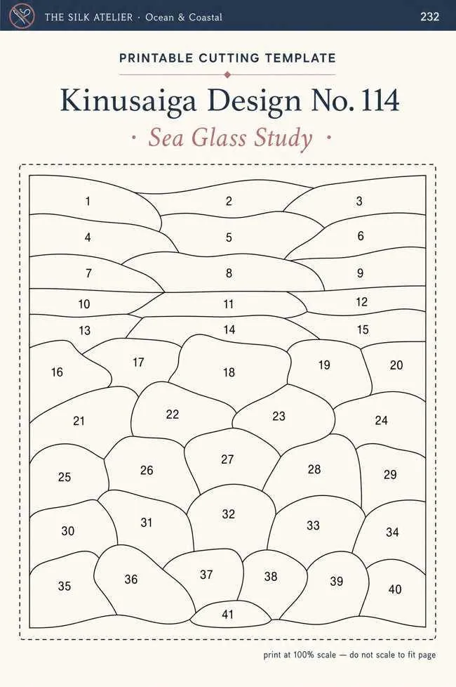 Sea Glass Study — numbered template